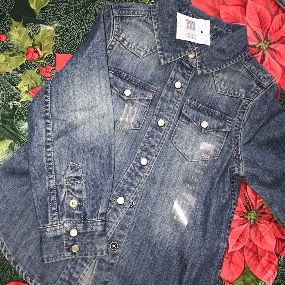 Ralph Lauren’s Girls denim shirt 3T NWT